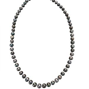 Vintage black pearls double knotted 14k clasp